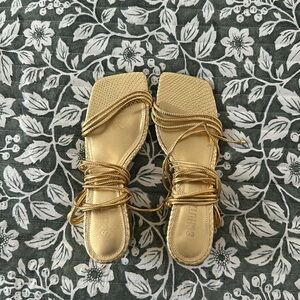 Thea Metallic Block Heel Sandals- Schutz